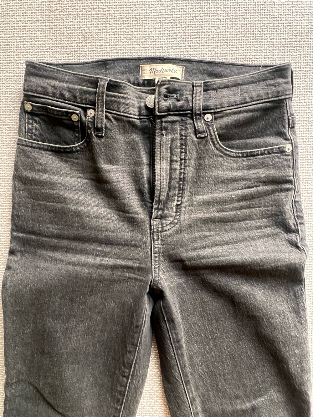 Madewell Slim Straight Jeans Size 25 Washed Black High Rise
